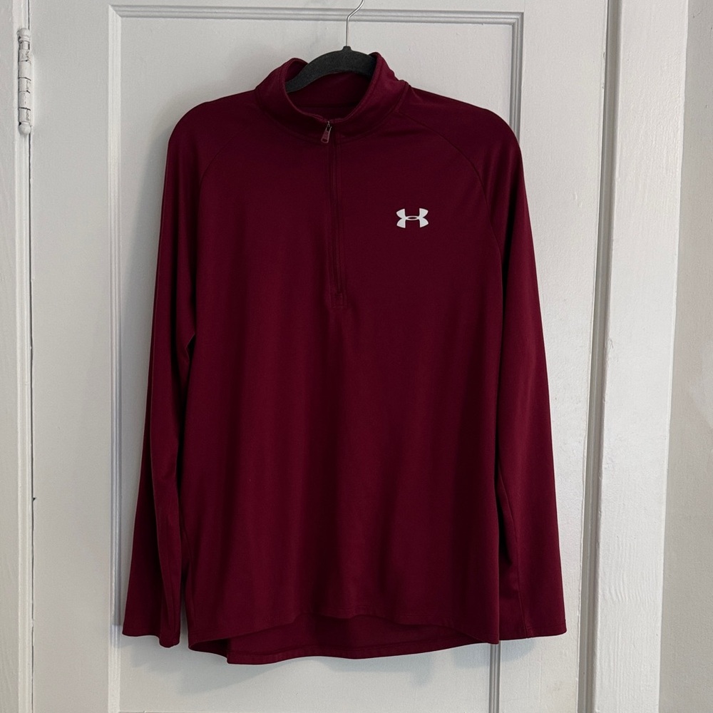 Under Armour Maroon Loose 1/4-Zip Pullover Jacket